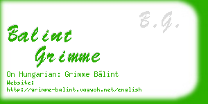 balint grimme business card